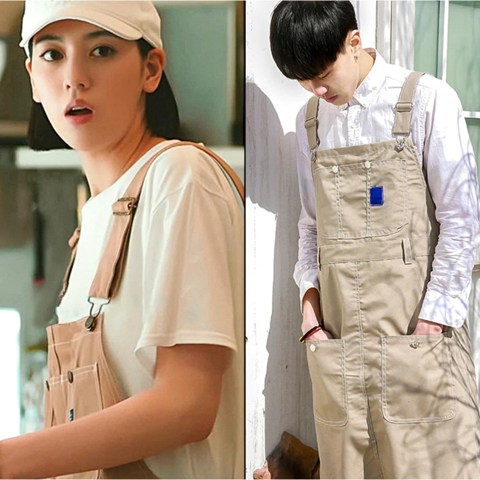 Cuisine Tablier Apron Multi Poche Toile Tablier Hommes Femmes Café Boutique Cuisson Vêtements De Travail Barber Restaurant Chef