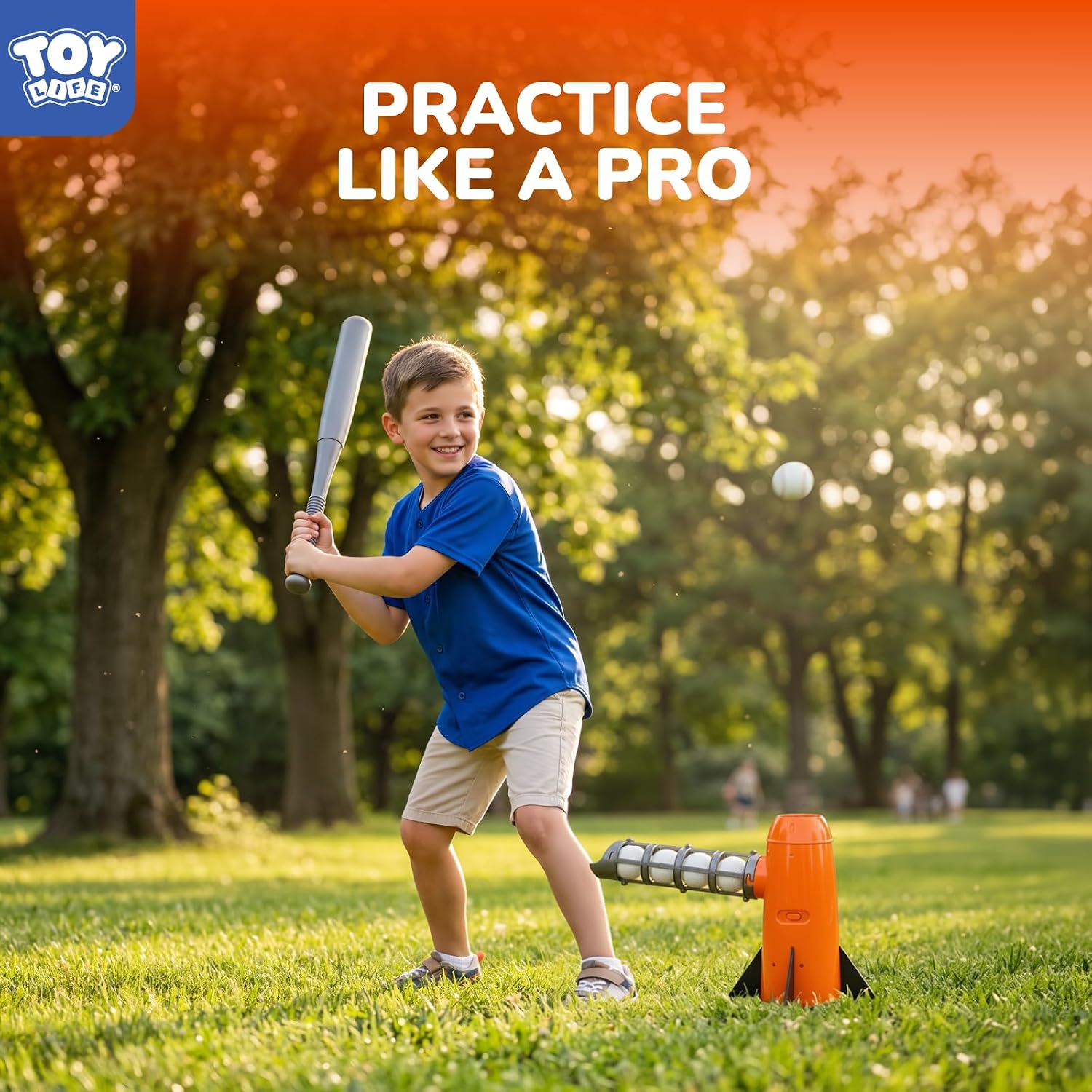 TOY Life Baseball Pitching Machine for Kids Training Tball Set– Toddler Pitching Machine Auto Launcher with 7 Balls, Bat & Sticky Gloves | Pop and Pitch Baseball Toy for Boys & Girls Ages 5-12 image 2