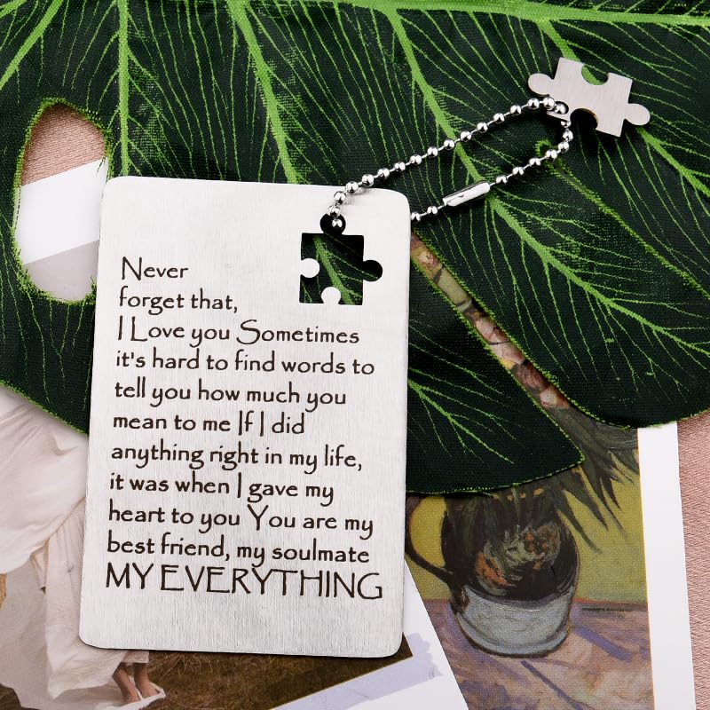 Boyfriend Valentine's Day Gift for Him Her Girlfriend Long Distance Gift for Husband Wife I Love You Gift for Fiance Fiancee Valentines Day Card for Boyfriend Girlfriend Partner Engraved Wallet Insert4