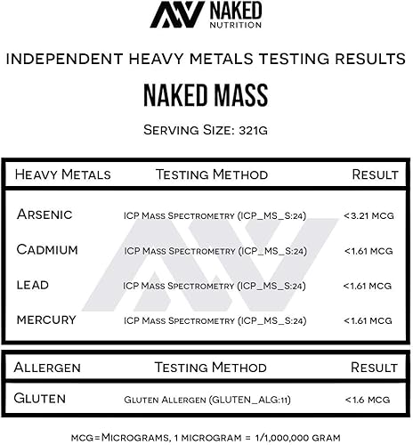 Miniatura 5 de Polvo de proteína natural para ganar masa muscular Naked Mass 8 libras a granel sin OMG sin gluten sin soya Sin Ingredientes Artificiales