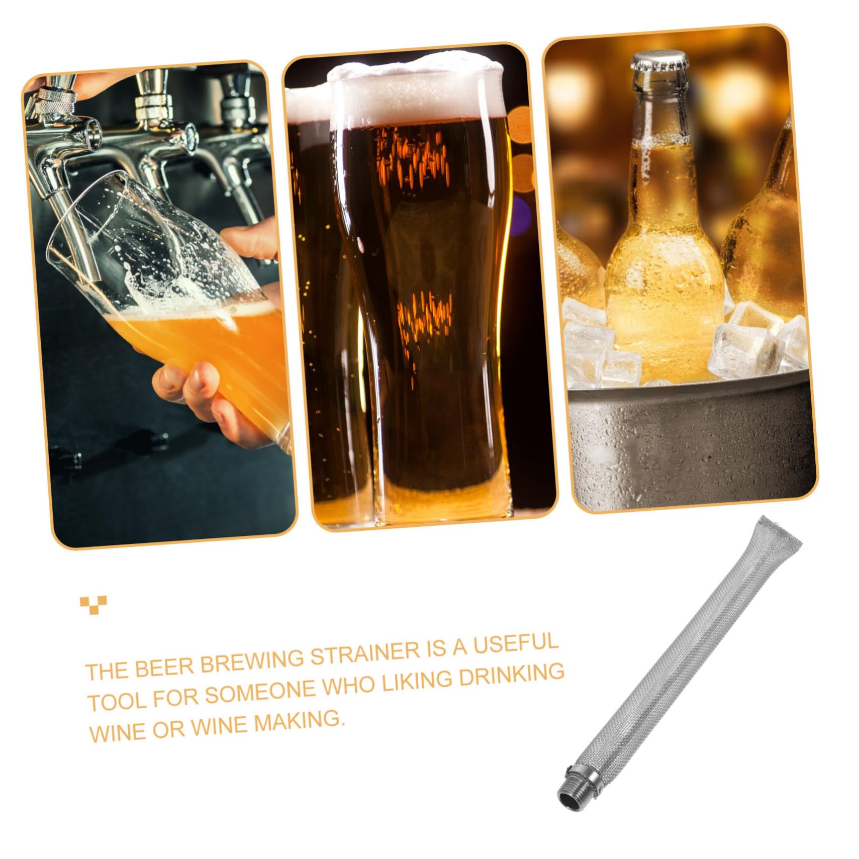 NAMOARLY Beer Filter Tube Stainless Steel Strainer Tube for Brew Beer Hops Filtering