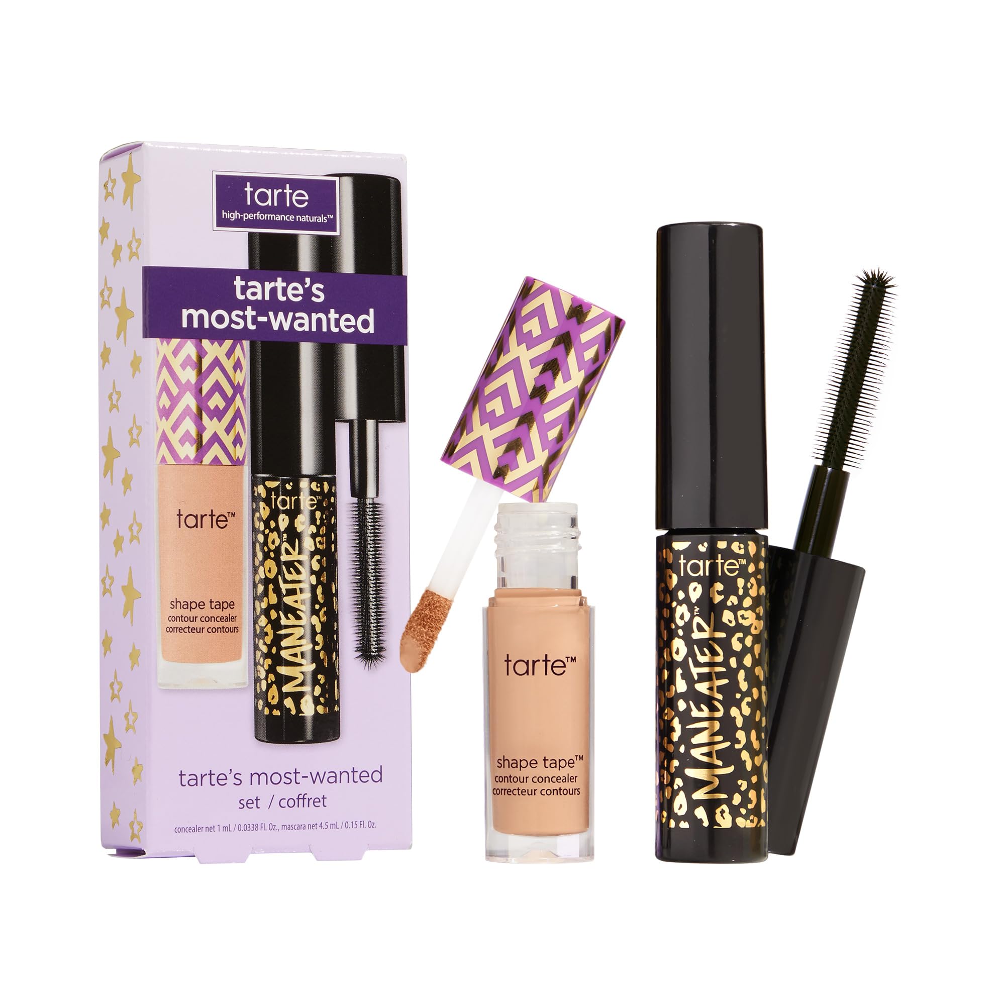 tarte most-wanted shape tape concealer mascara duo Full-Coverage Concealer for Dark Circles Fine Lines Paired with Mascara for