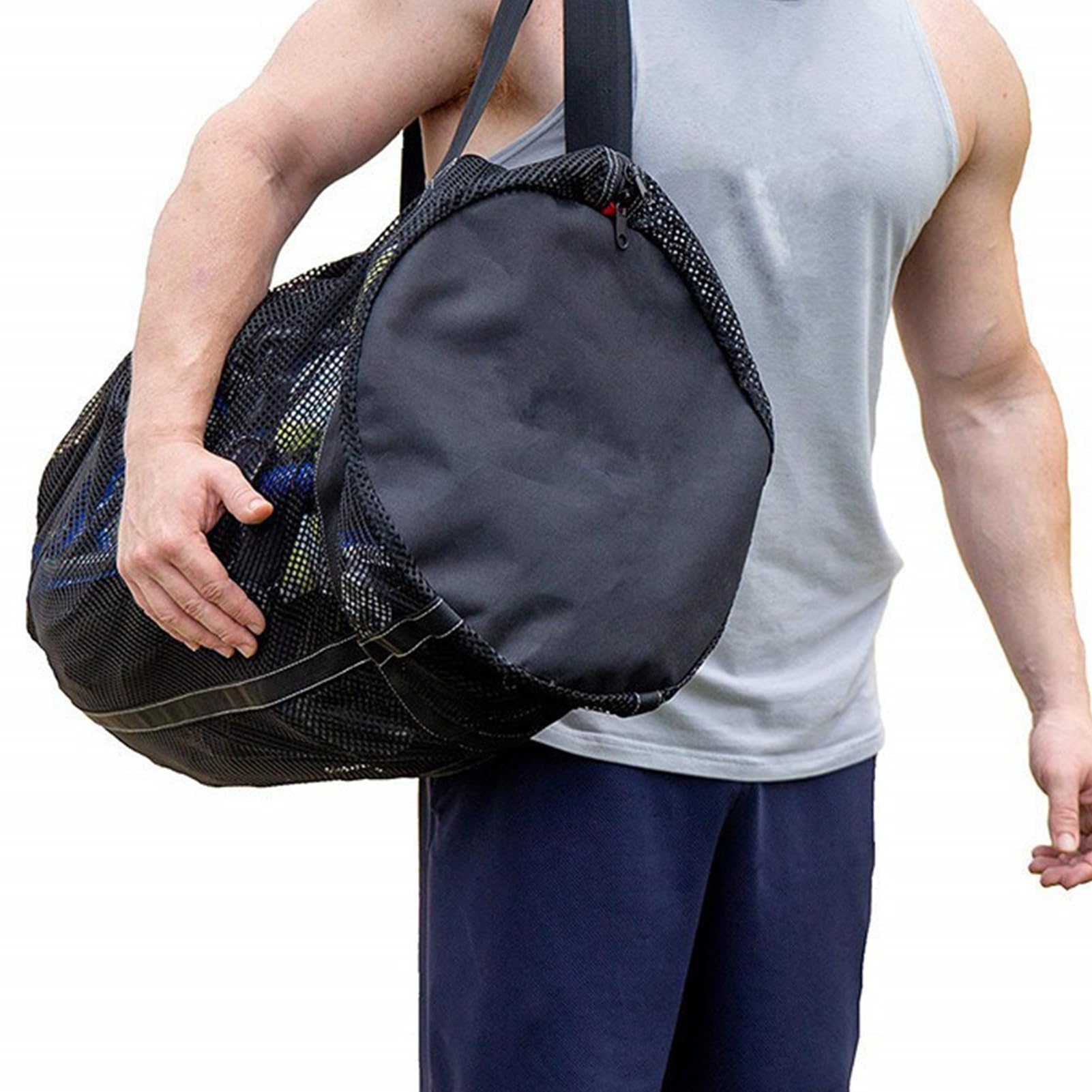 Borsa da spiaggia pieghevole di grandi dimensioni, extra grande, con grande capacità, in rete, per snorkeling, nuoto e campeggio (piccola)