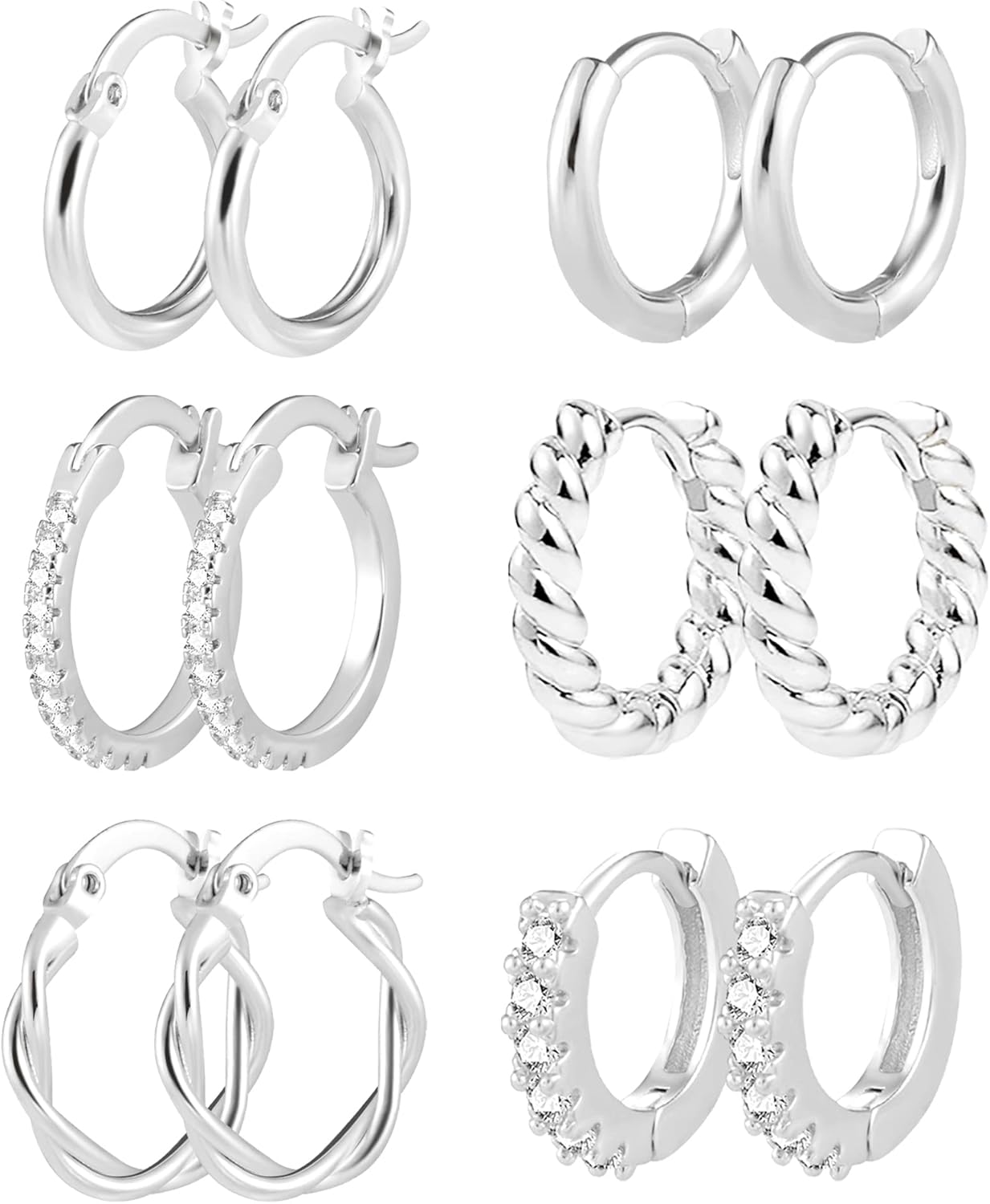 3 Pairs Small Huggie Hoop Earrings Set 14K Gold Hypoallergenic Lightweight Huggie Hoops Earrings for Women Girls