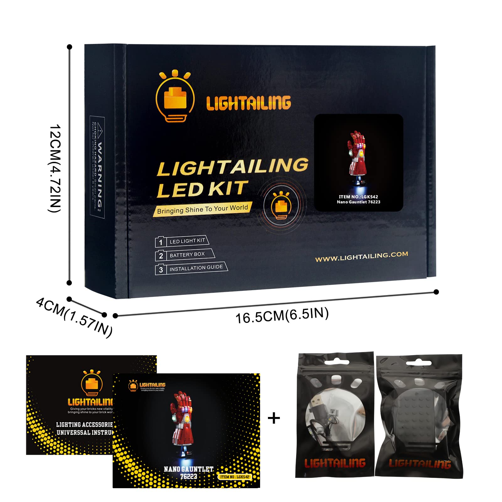 LIGHTAILING Kit di Illuminazione a LED per 76223 Guanto dell'Infinito di Iron Ma