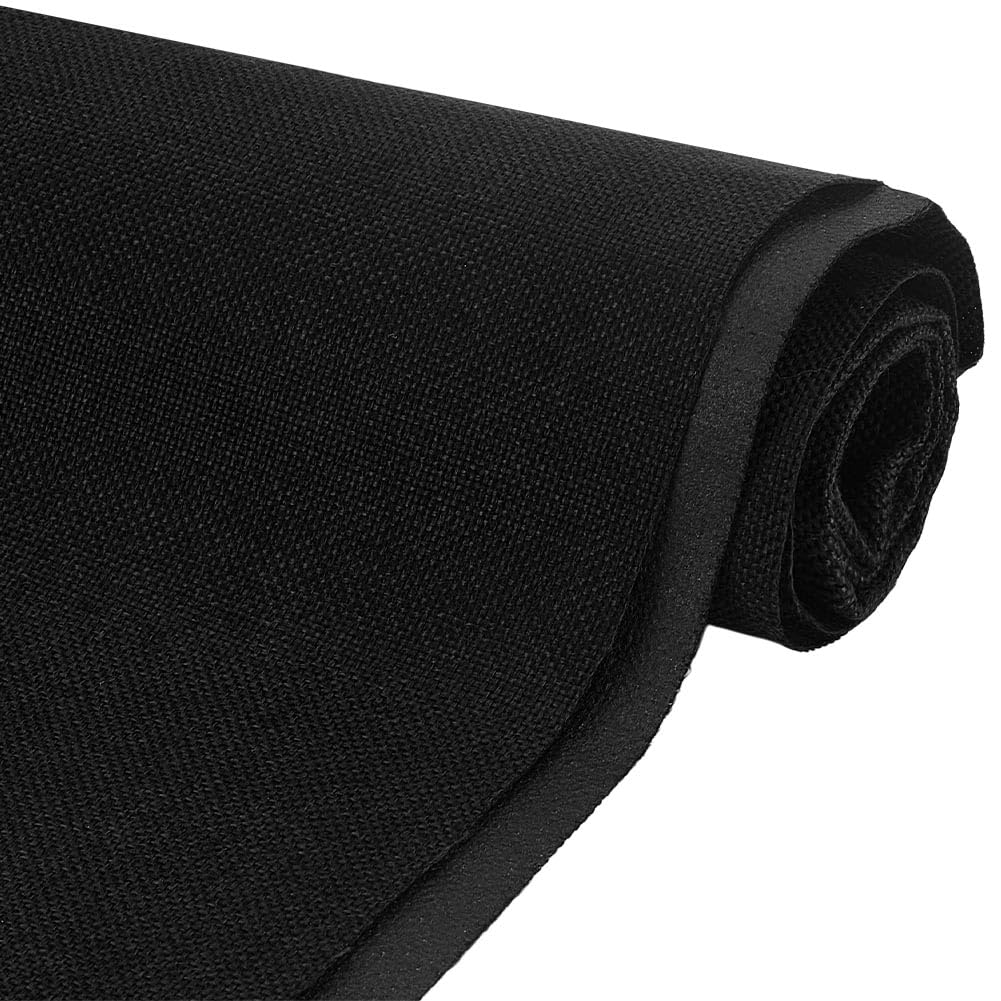 PH PandaHall 2m Tissu d'Ameublement en Toile Tissu Imitation Lin 1.4m de large Tissus à Coudre en Polyester Noir Tissus de Remplacement pour Canapé Couth Coussins Chaises Maison Extérieur Décoration