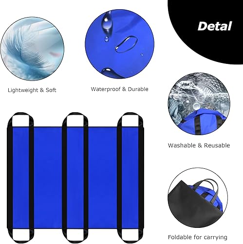 Miniatura 6 de LOSCHEN Almohadilla de cama de posicionamiento con 6 asas reforzadas para levantar, girar, mover y posicionar, hoja de transferencia reutilizable