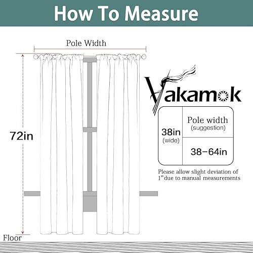 Miniatura 7 de Yakamok - Cortinas opacas con aislamiento térmico y hueco para la barra, dos paneles de cortinas para oscurecer la habitación