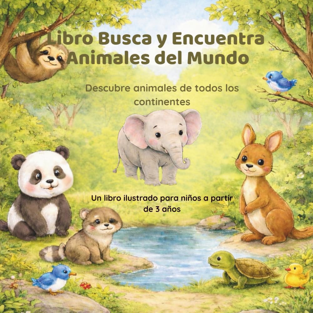 Libro Busca y Encuentra – Animales del Mundo: Descubre animales de todos los continentes – Libro ilustrado para niños a partir de 3 años