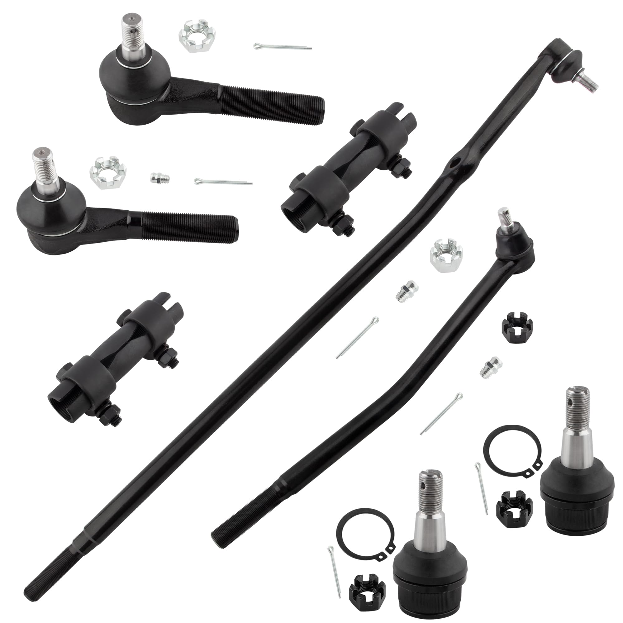 BOXI (Set of 8) Front Inner Center Link Outer Tie Rods Adjusting Sleeves Lower Ball Joints Fit for Ford E-150 2003 2004 / E-150 Econoline 1992-2002 |