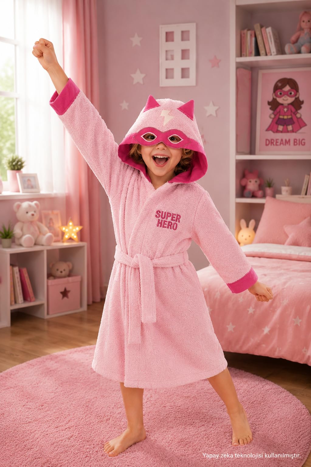 ELY PARKER Bademantel Kinder Frottee, Jungs, Jungen, Mädchen, Handtuch aus Türkische Baumwolle, mit Kapuze Superweich, Saugfähig, Bequem, Dick