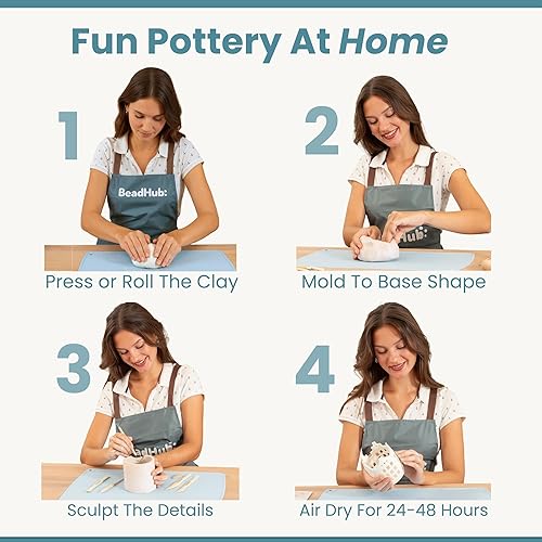 Miniatura 3 de Arcilla seca al aire de 1.1 libras, arcilla de modelado para cerámica, no se hornea ni requiere horno, 17.64 oz de arcilla seca al aire para