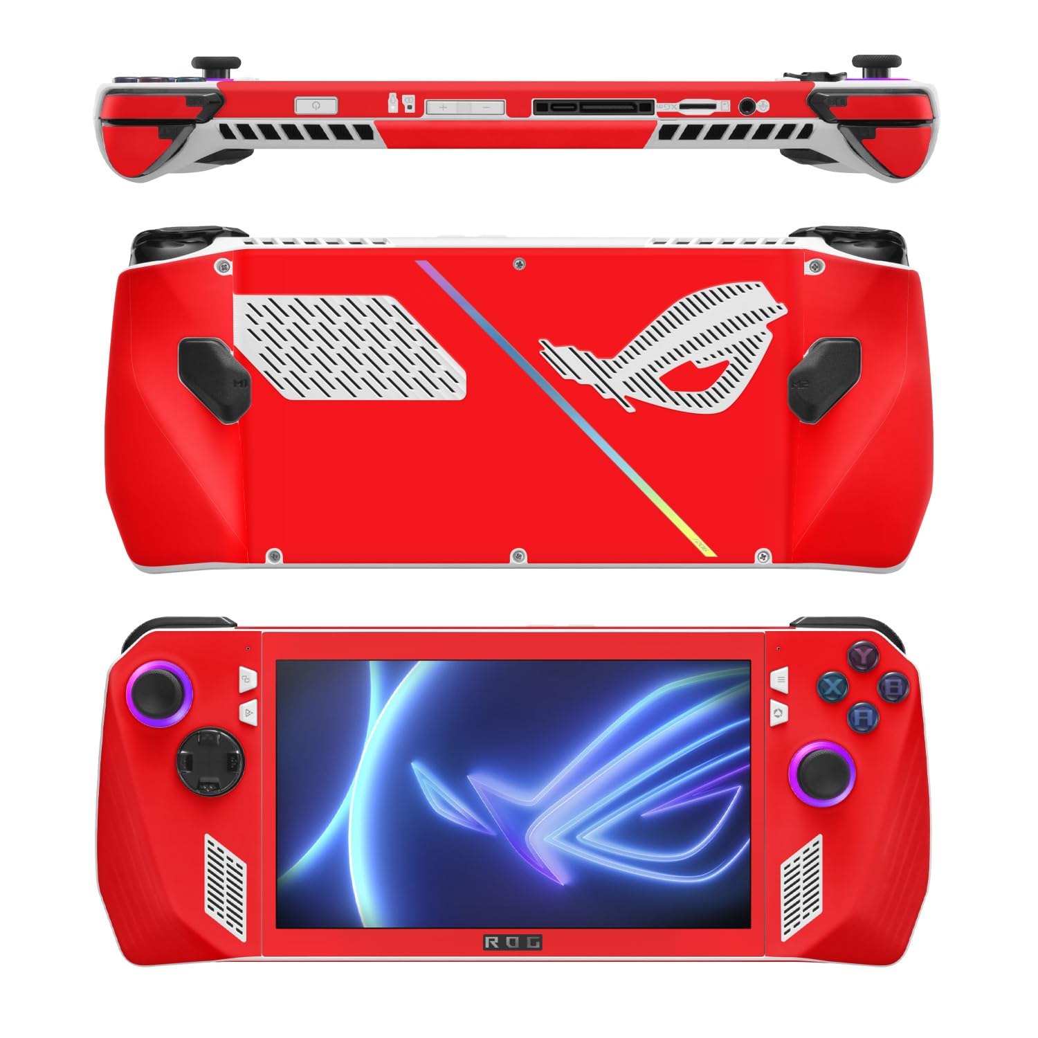 MightySkins Skin Compatible with Asus ROG Ally - Solid Red | Protective, Durable, and Unique Vinyl Decal wrap Cover | Easy to Apply, Remove, and Change Styles