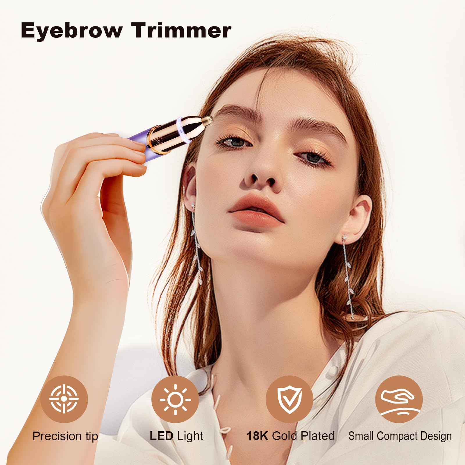 ANUMITRA 2-in-1-Gesichtsepilierer Gen 3 Pro für Frauen: Augenbrauen-, Lippen- und Nasentrimmer mit Ersatzköpfen.