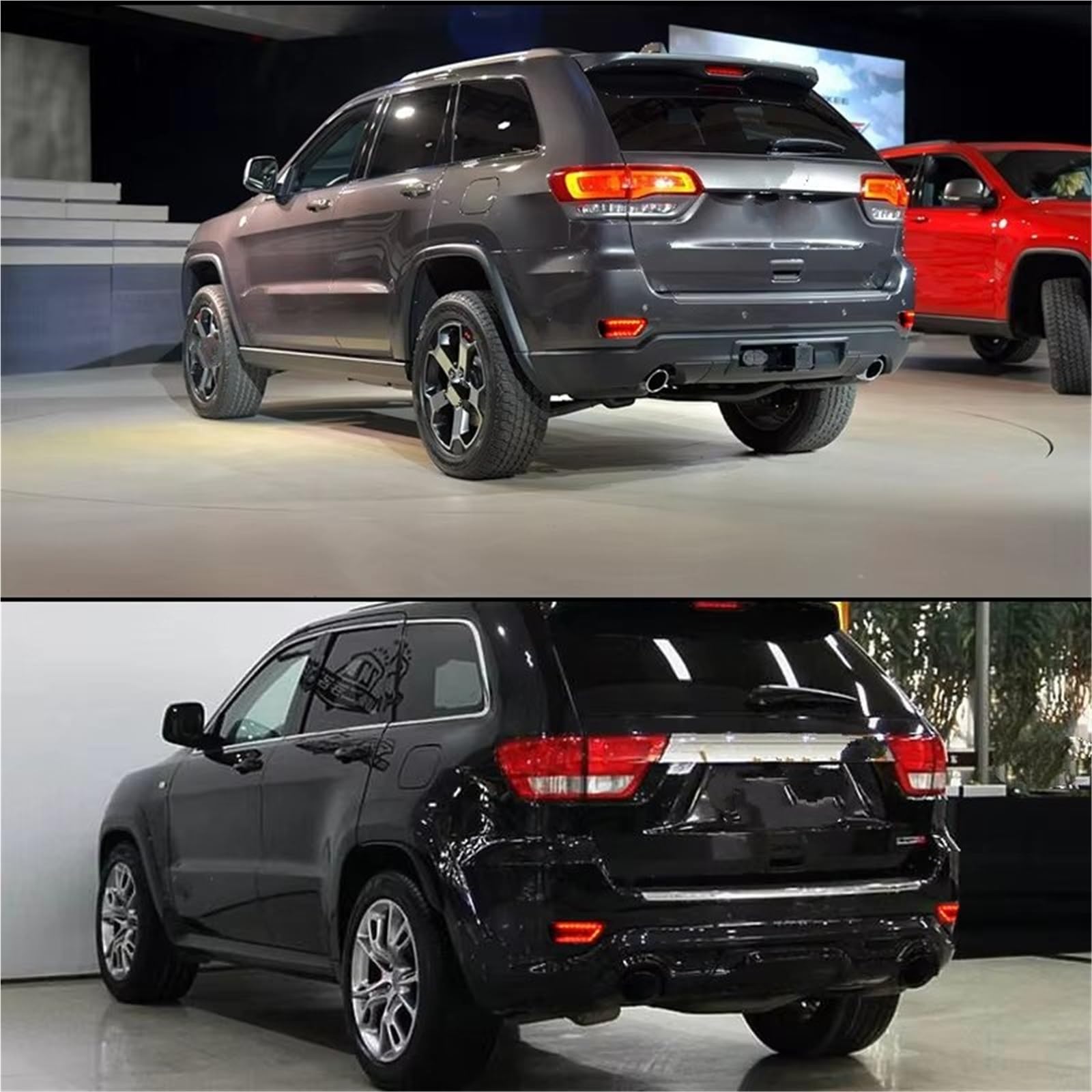 Genérico intermitente automóvil Para Jeep Para Grand Para Cherokee Para WK2 Para Compass 2011-2020 Luz Antiniebla Trasera Roja Para Bombillas LED Faros Cableados(Red Lens)