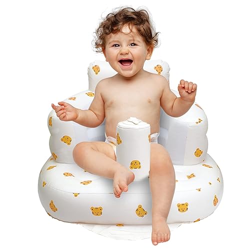 Miniatura 93 de Silla de bebé inflable, asiento de bebé inflable para bebés de 3 meses en adelante, silla inflable de verano con bomba de aire integrada, asiento