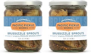 Pacific Pickle Works Brussizzle Sprouts 2-Pack - Semi-Sweet Pickled Brussels Sprouts Wedges, 16oz Jars - All Natural, Non-GMO