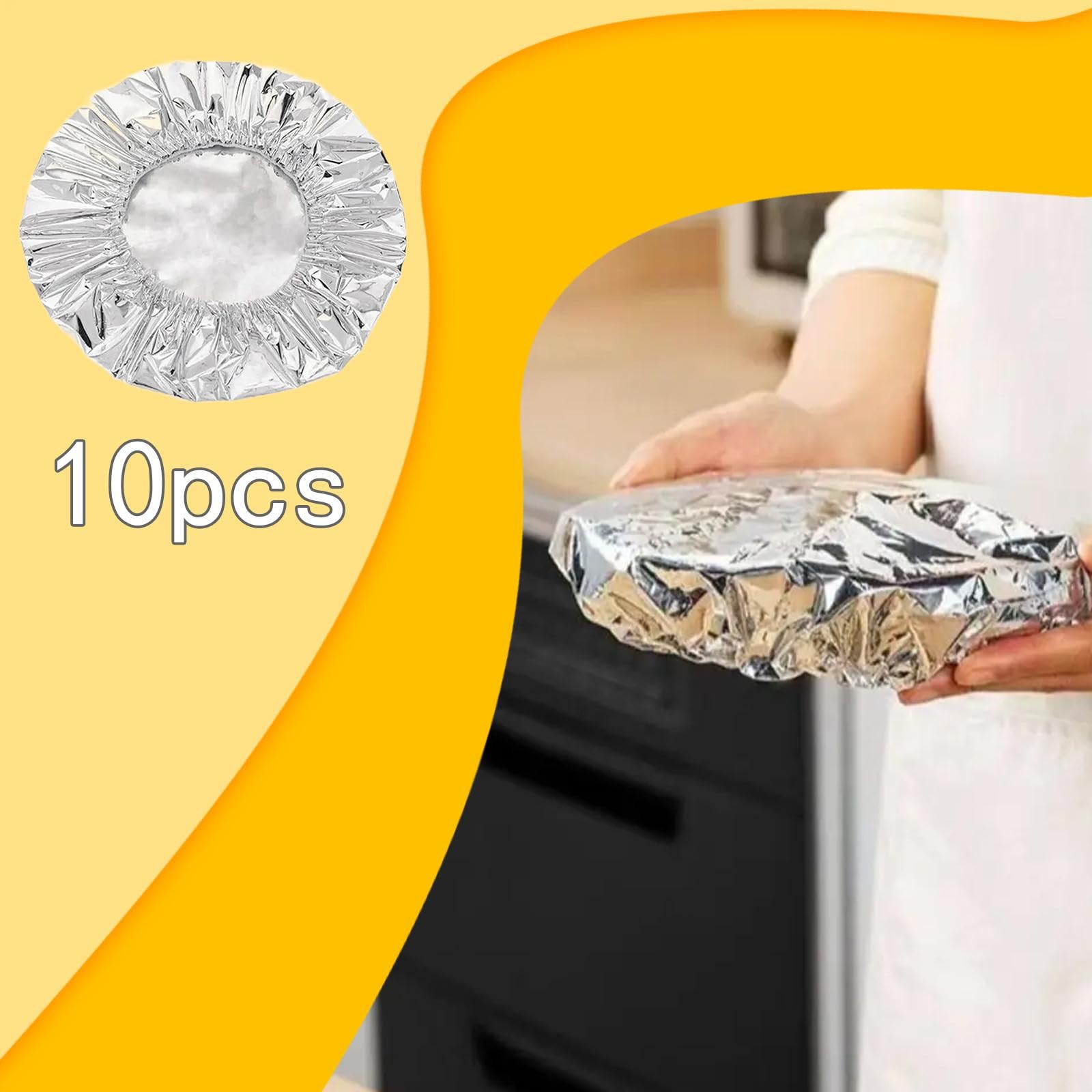 Bothyi Aluminum Foil Bowl Cover Food Wrap Kitchen Tools Fresh Keeping Bowl Lids Food Storage Covers for Home Camping Kitchen Picnics, 10Pcs