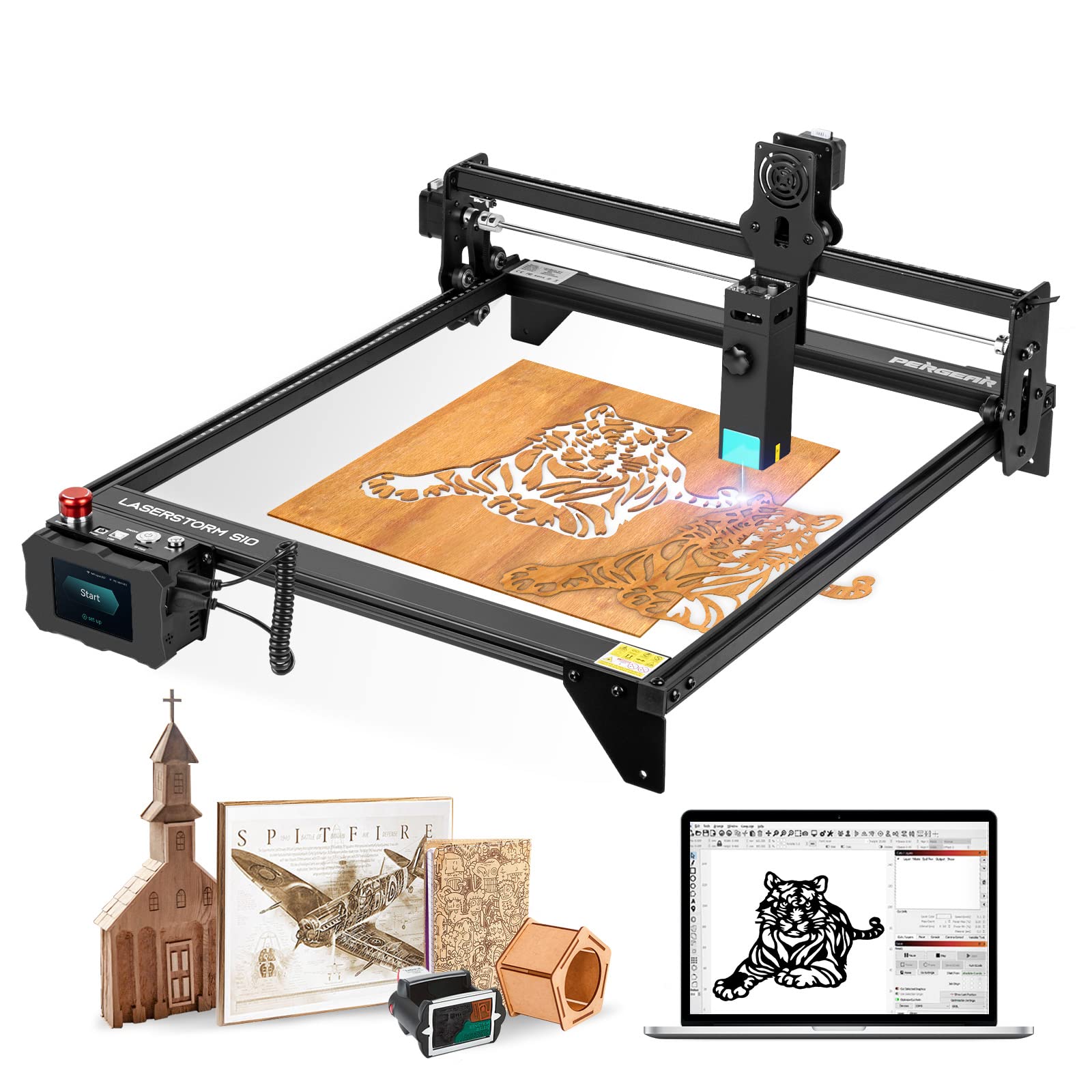 Buy Pergear LaserStorm S10 Laser Engraver, 50W DIY Laser Cutter and