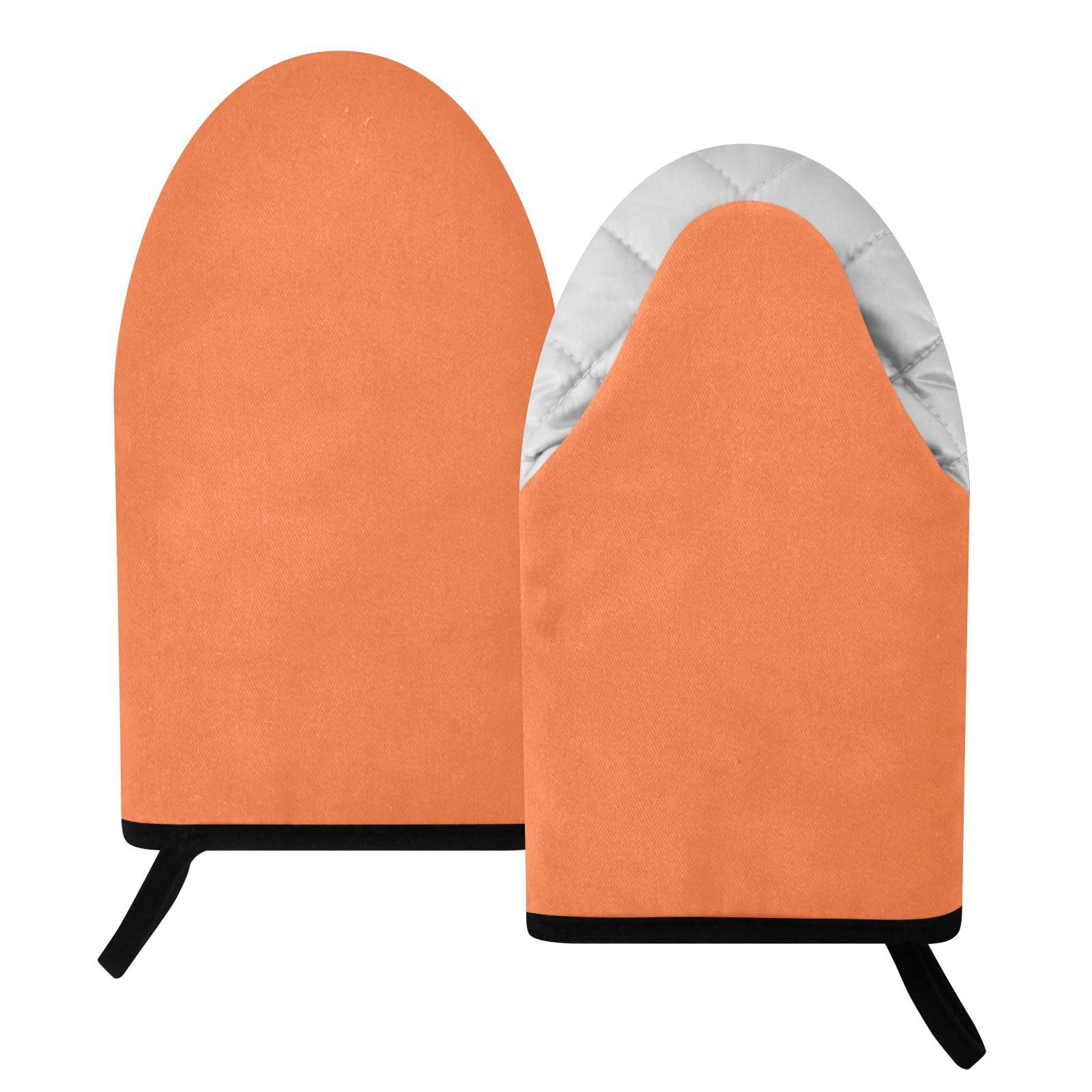 BURSTDDY Orange Oven Mitt,Heat Resistant Kitchen Mitts for Cooking