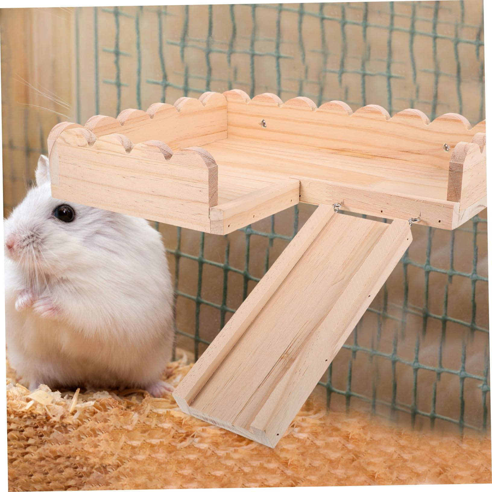 Hamster Holzplattform aus Massivem Holz als Spielplatz und Basis für Käfig Geeignet für Ratten und Rennmäuse Robust und Platzsparend im Design