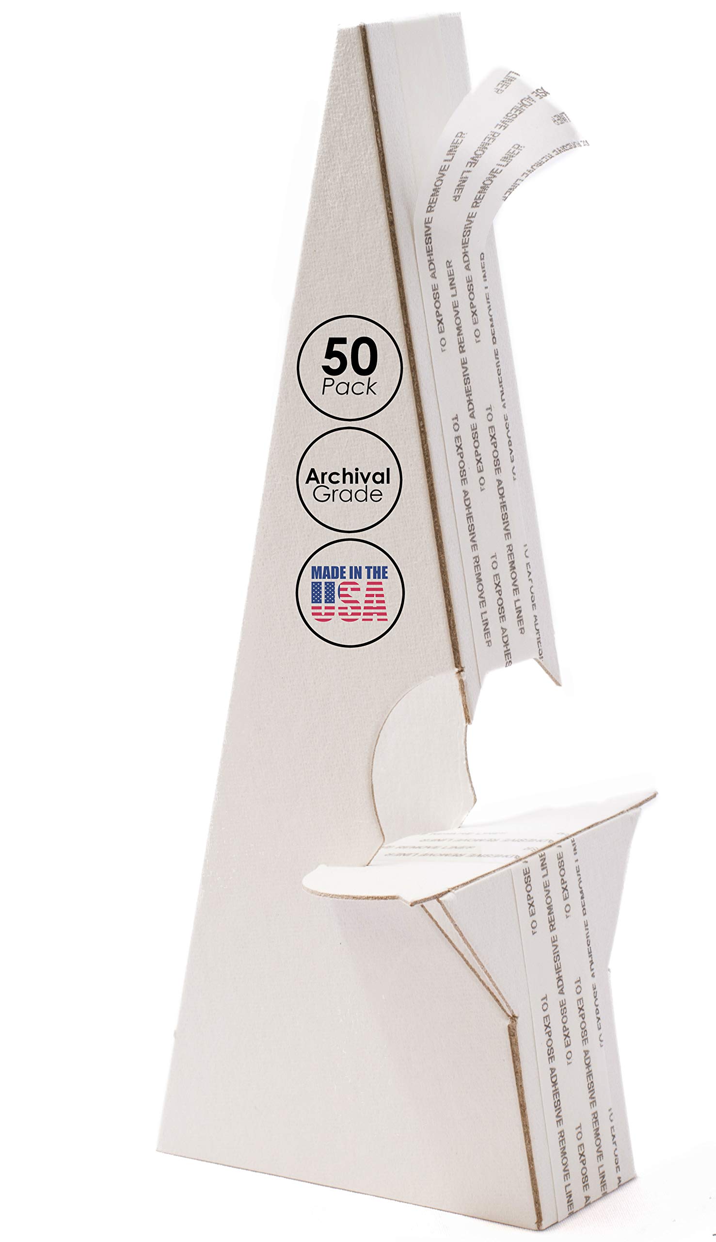 Golden State Art White Self Stick Double Wing Easel Back 7 inch