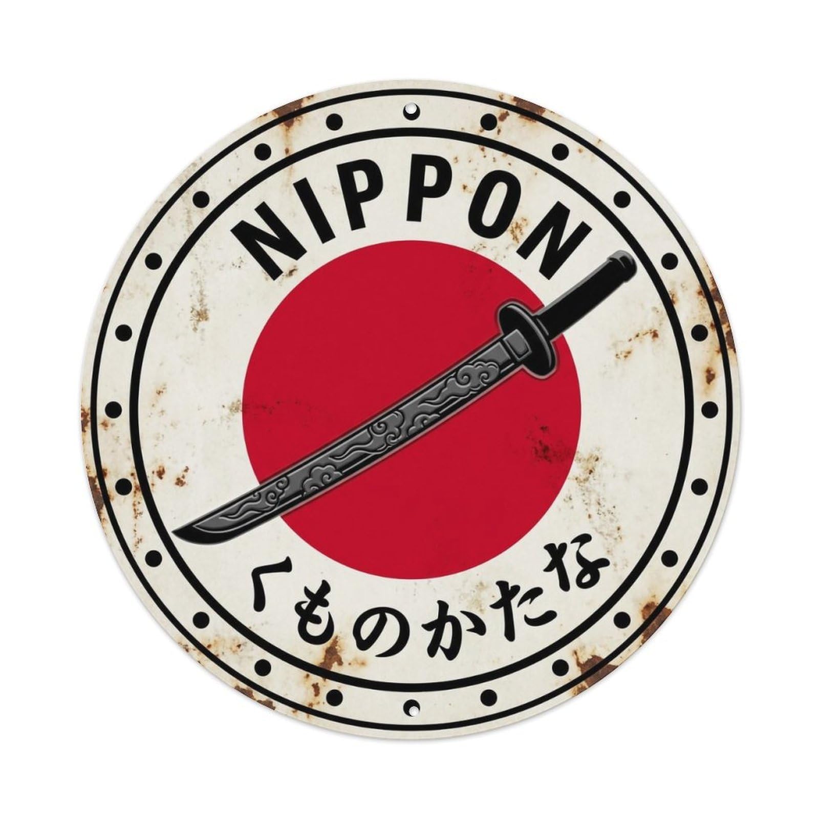 Cloud Sword Nippon Blade Weapon Aged Metal Tin Sign