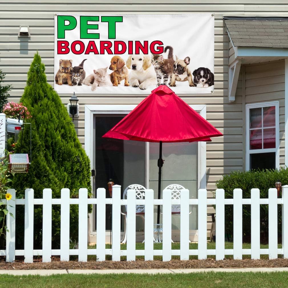Vinyl Banner Multiple Sizes Pet Boarding A Outdoor Advertising Printing Business Outdoor Weatherproof Industrial Yard Signs 4 Grommets 24x36Inches