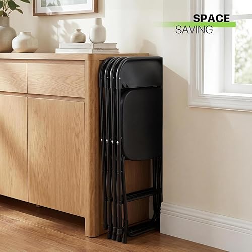 Miniatura 10 de Magshion Sillas plegables de plástico, paquete de 4 sillas de comedor plegables para bodas, fiestas, eventos, exteriores, interiores, silla ligera