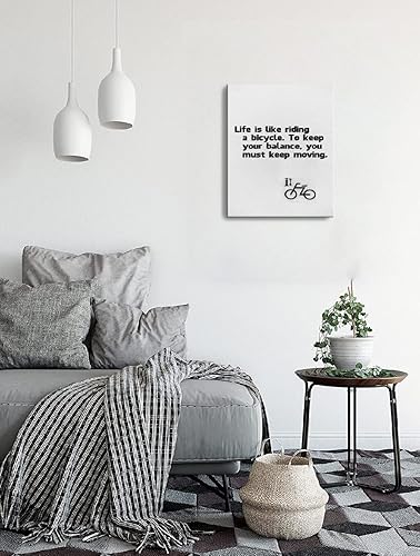 Miniatura 3 de Arte de pared inspirador para la decoración de la oficina en el hogar, la vida es como andar en bicicleta, lienzo blanco y negro, póster positivo