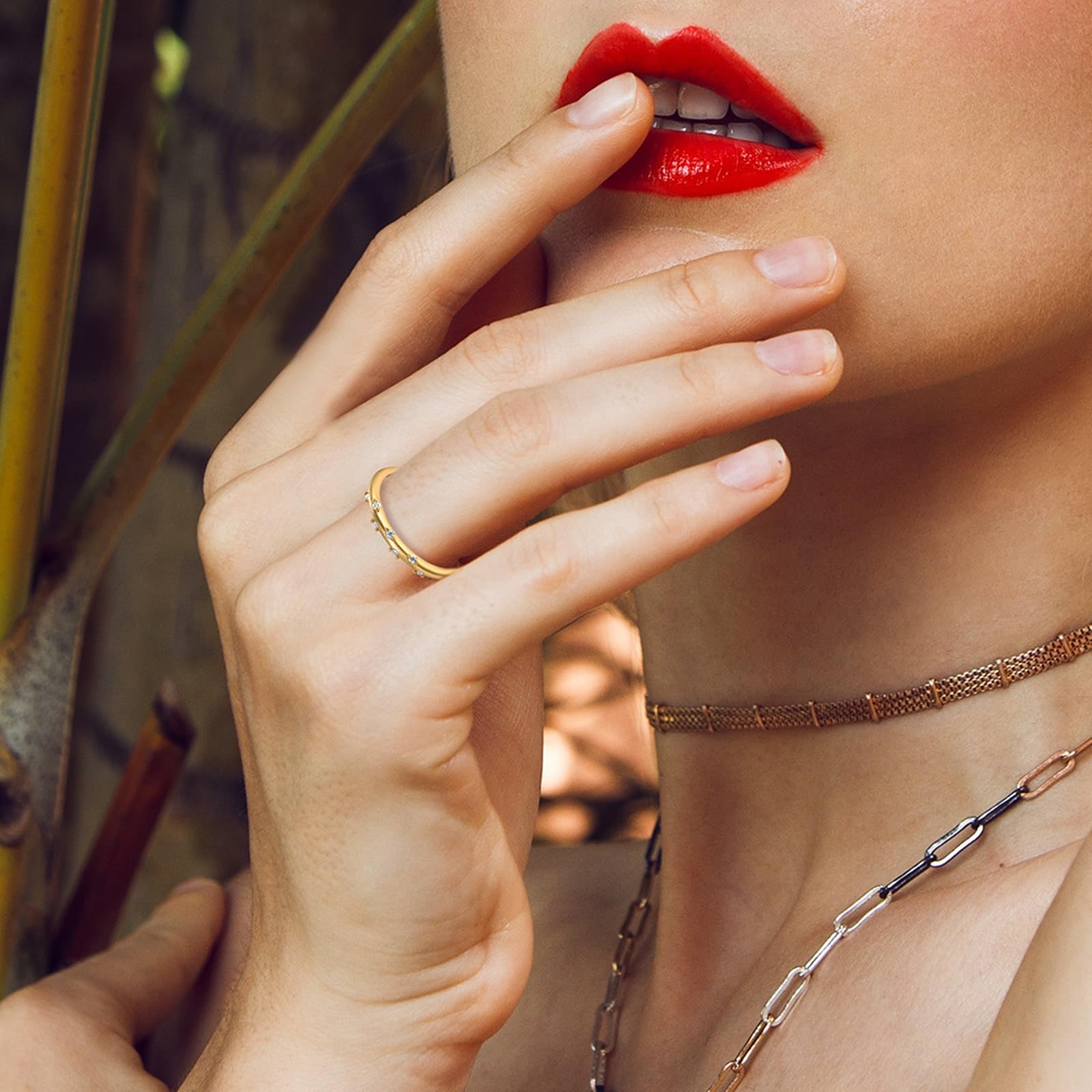 Anillo de boda de oro amarillo de 9 K/14 K, color blanco, para mujer