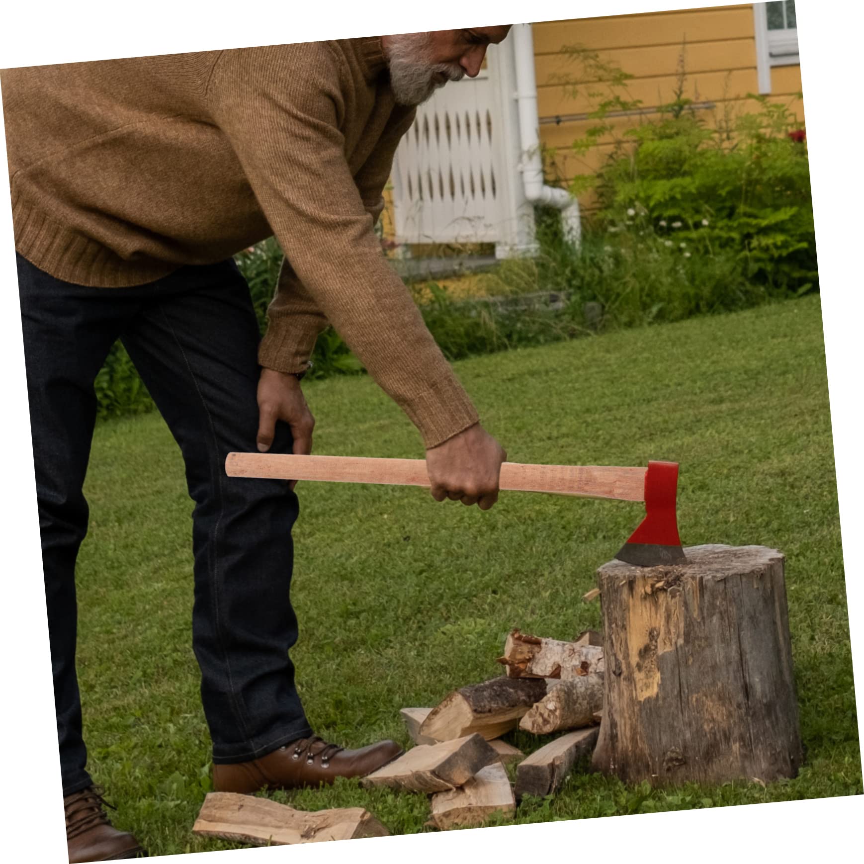 STOBOK 2Pcs Broad Axe Handle Replacement Square Wooden Handle for Easy Installation Durable High Grade Comfortable Grip for Outdoor Use