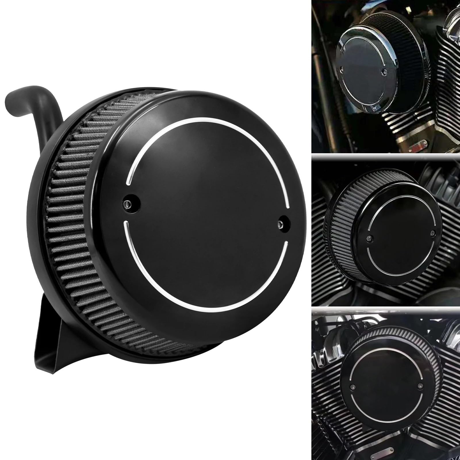 filtr powietrza do motocykla Motocykl CNC filtr powietrza Pasuje do indyjskiego wodza Dark Horse Classic Springfieid Vintage 2014-2021(Chrome Air Cleaner)