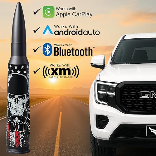 Miniatura 2 de EcoAuto Badass - Antena de repuesto para todos los modelos de camiones Chevy y GMC  Antena de repuesto corta  Aluminio de grado militar  Diseño