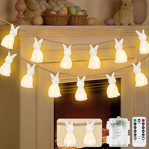 Miniatura 9 de Paquete de 4 luces de hadas que funcionan con pilas con temporizador de control remoto, tira de luces LED para decoración de interiores