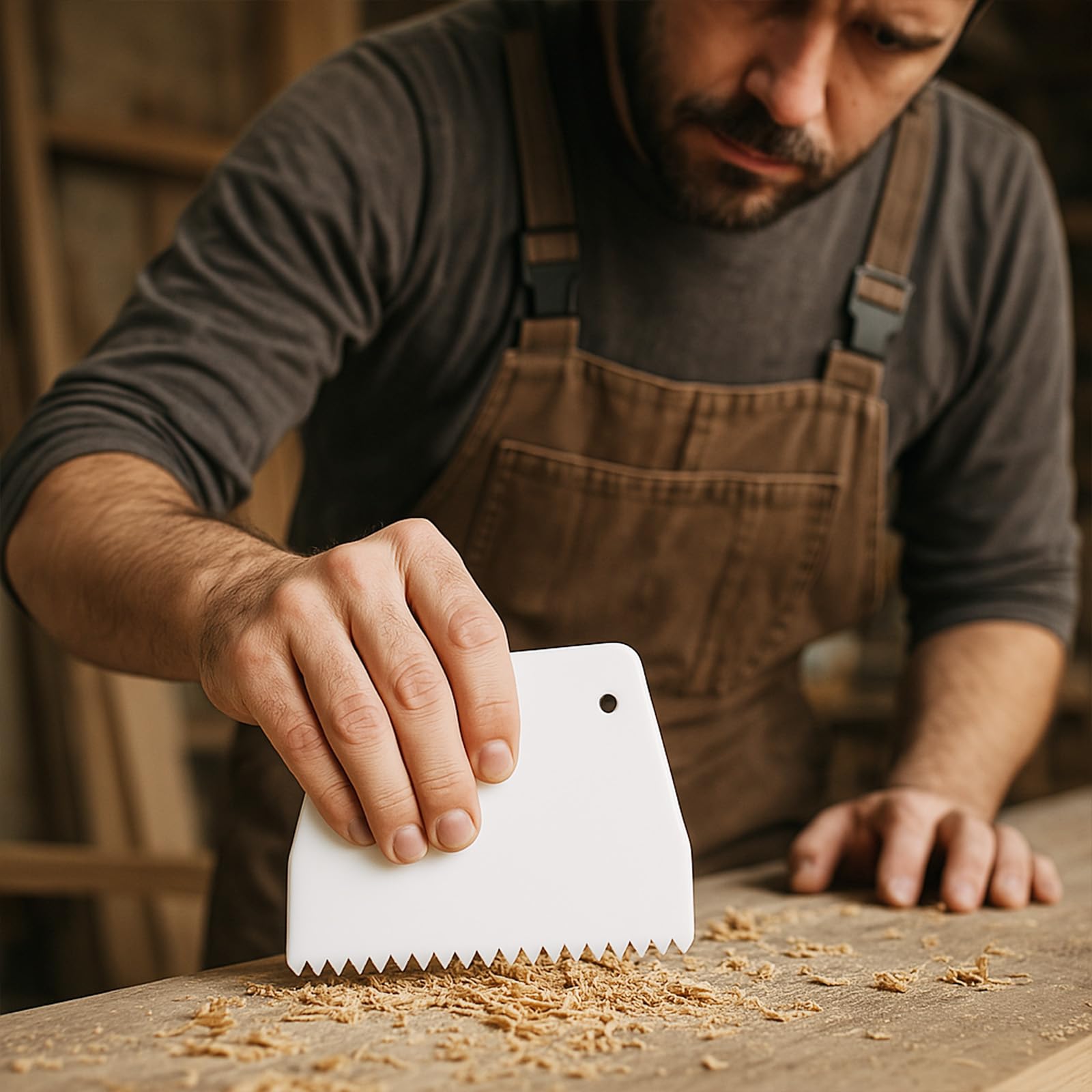 4 spatole adesive in plastica, spatole in plastica, spalmatore per barriere adesive, kit applicatori di colla dentellata, spargitore riutilizzabile per pavimenti in legno duro per spalmare colla