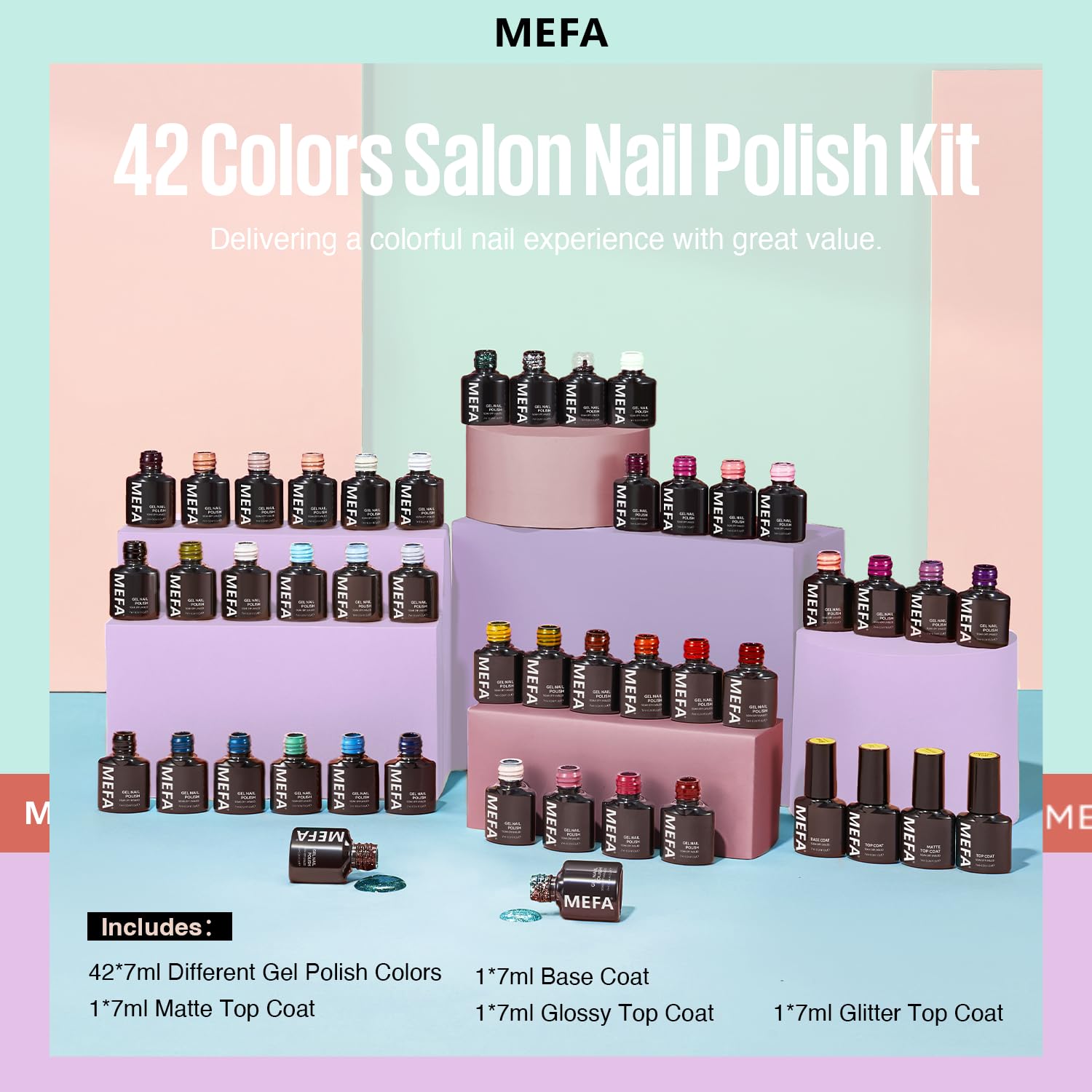 MEFA Gel Nail Polish Set for DIY Manicure and Nail Art