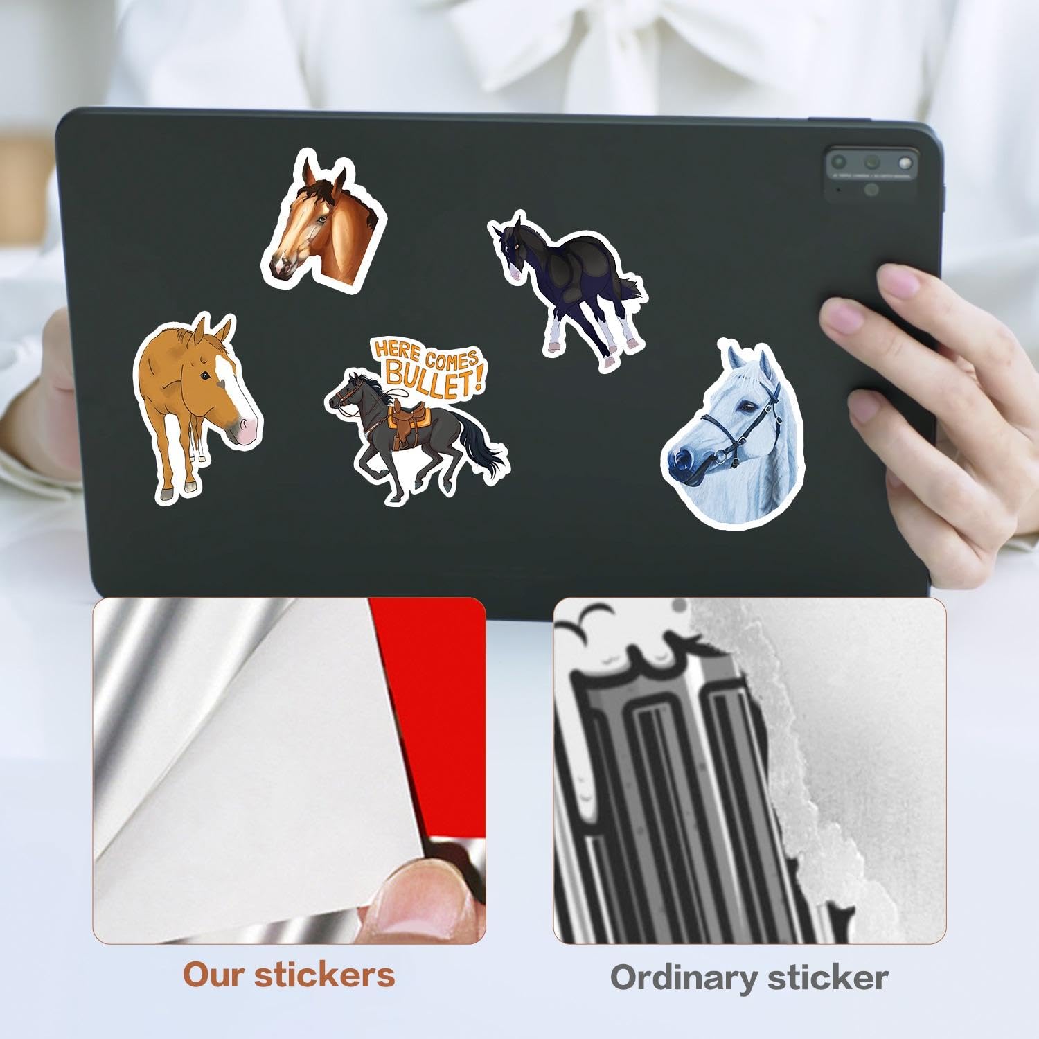 FFDHWU 100 Pieces Of Horse Stickers, Cartoon Graffiti Stickers, Creative Waterproof Stickers, Decorative Stickers - Image 4