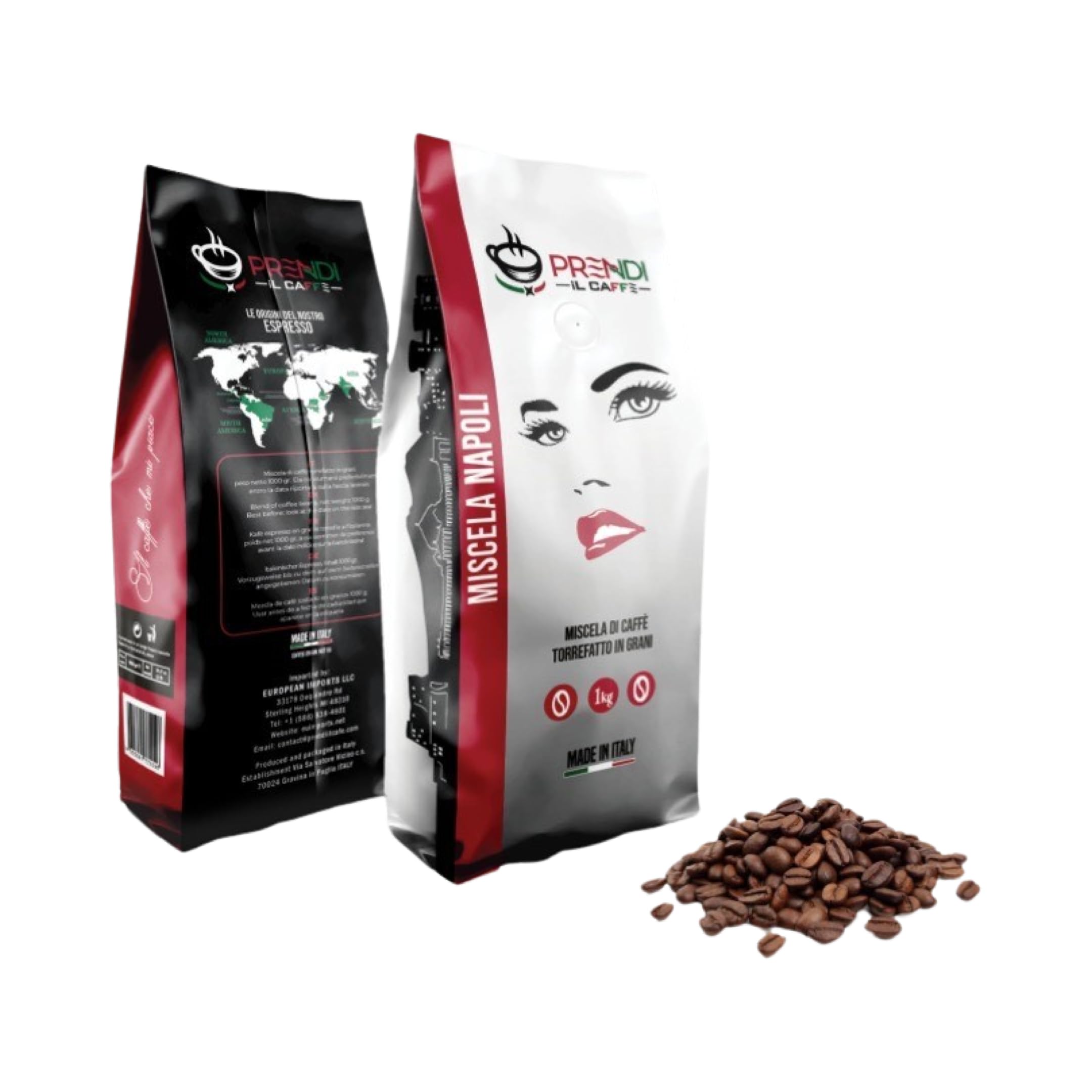 Amazon.com : Prendi Il Caffe Miscela Napoli Medium Roast Whole