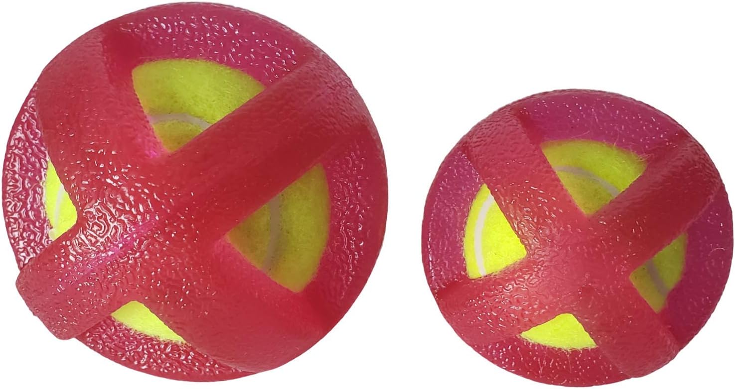 American Pet Supplies Tennis Balls, TPR Coated Tennis Ball Set, Chewing Toys for Puppies and Dogs (Red)