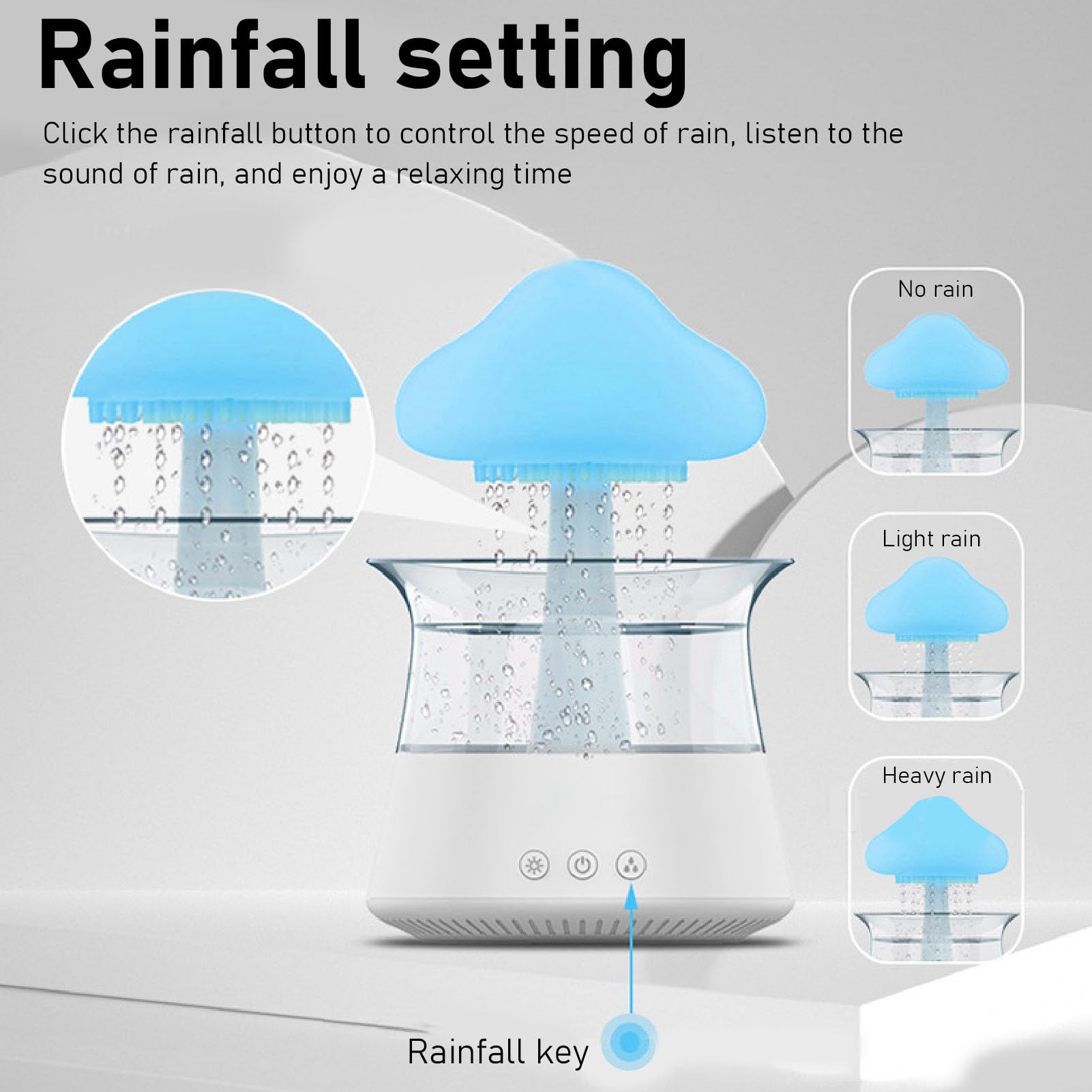 Annadue Umidificatore Rain Mini Umidificatore USB a Goccia d'acqua,