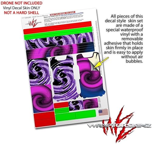 Miniatura 4 de Paquete de 2 calcomanías para DJI Ryze Tello Drone Alecias Swirl 02 Purple Drone no incluido