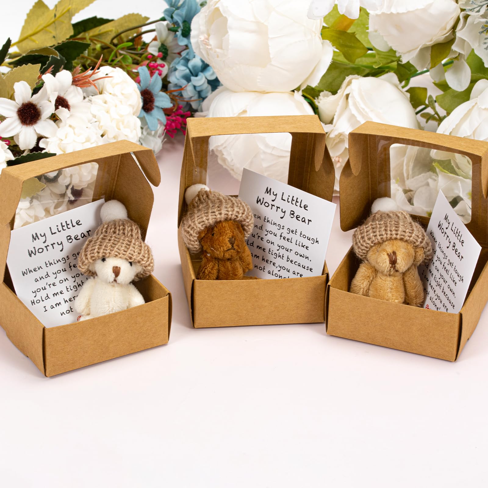 3pcs Worry Bear Hug in a Box, Pocket Bears in Box, Little Bear - Image 4