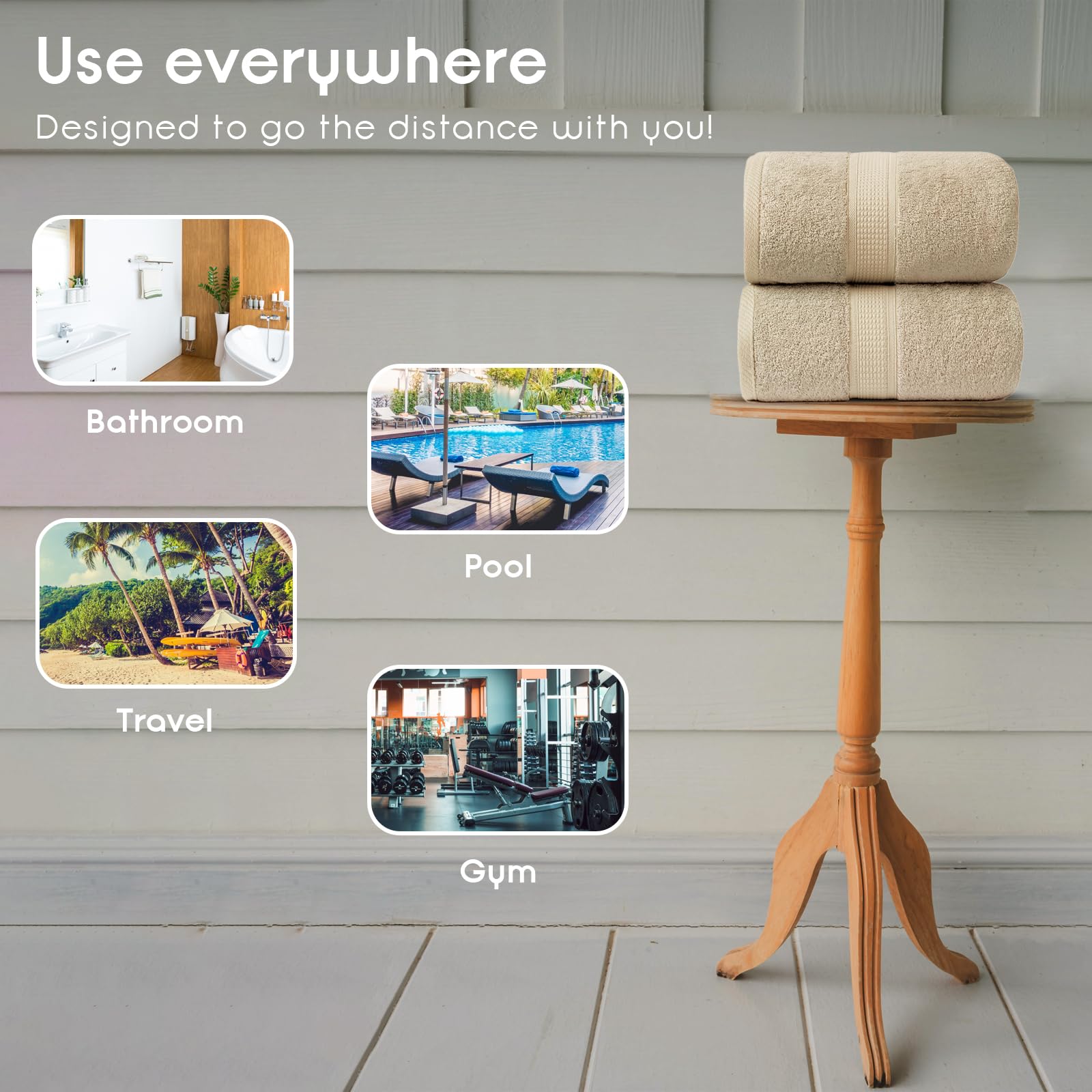 Ariv Towels 2-Piece Jumbo Premium Cotton Bath Sheets for Sensitive Skin & Daily Use - Soft,Quick Drying & Highly Absorbent for Bathroom, Gym, Hotel&Spa- 35" X 70" - Linen