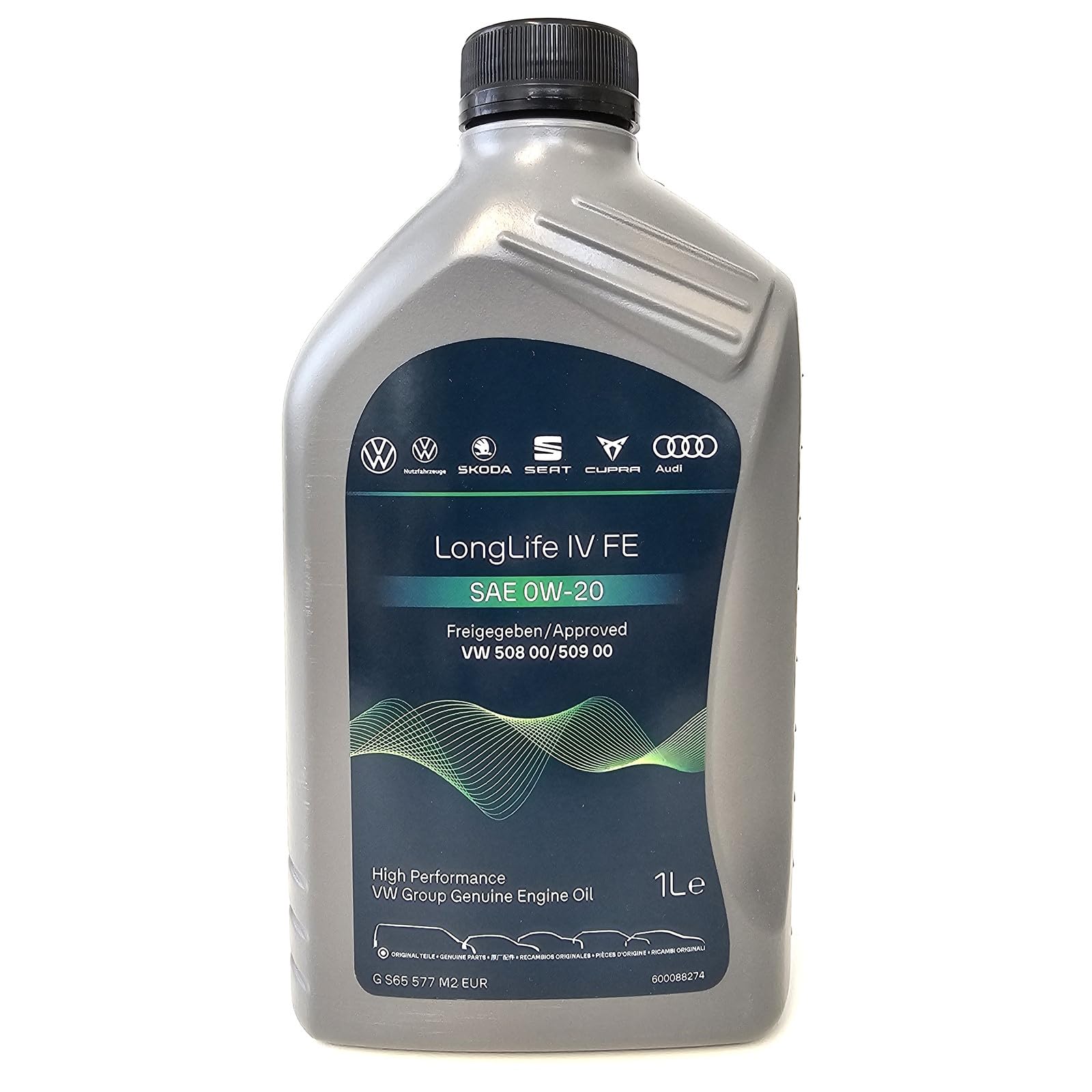 Volkswagen GS65577M2EUR Motoröl 1L Flasche Longlife IV FE Longlife4 Viskosität SAE 0W20 Norm 50800 50900 Öl