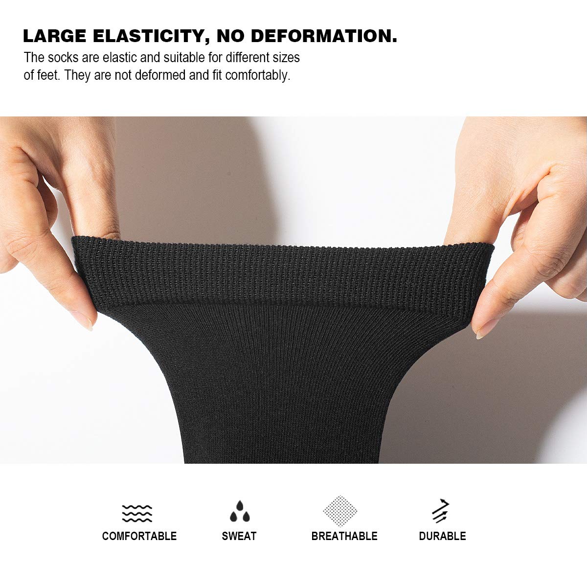 EIISSION Calzini Uomo Calzini Donna Calze Uomo Donna Cotone Calze Running Uomo Corte Calze Antiscivolo Sportivi Lunghe Unisex Calzini Lavoro Calzini Comodi Calzettoni traspiranti 6 Paia Bianco Nero