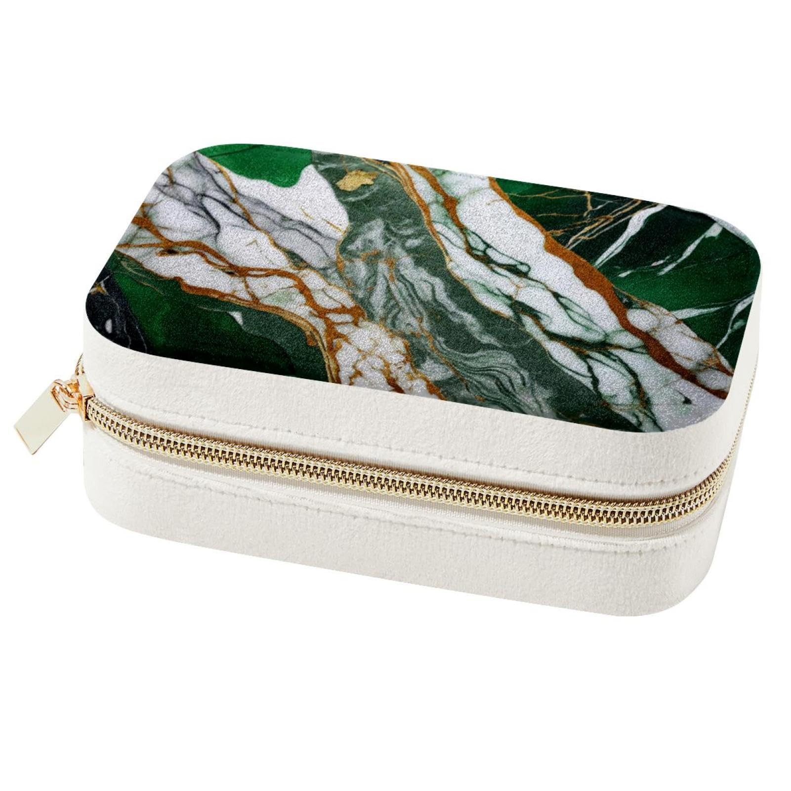 Boîte à bijoux organiseur voyage marbre vert pour fille