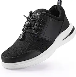 Tênis masculino extra largo para caminhar o dia todo, tênis ortopédico com suporte de arco, bico largo para alívio da dor na fascite plantar