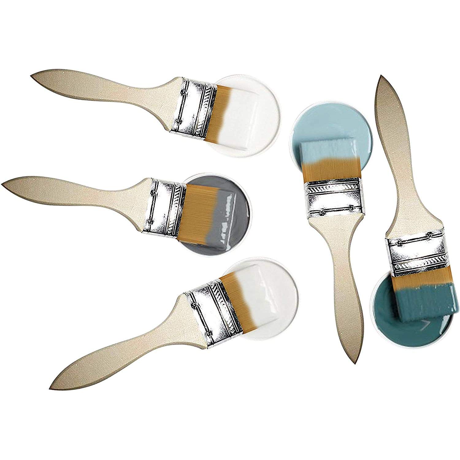 STARVAST Lot de 30 Pinceaux Peinture Professionnels, Pinceaux Plats avec Manche en Bois, Pinceau Peinture Murale Parfait pour Meubles, Muraux - 63.5MM