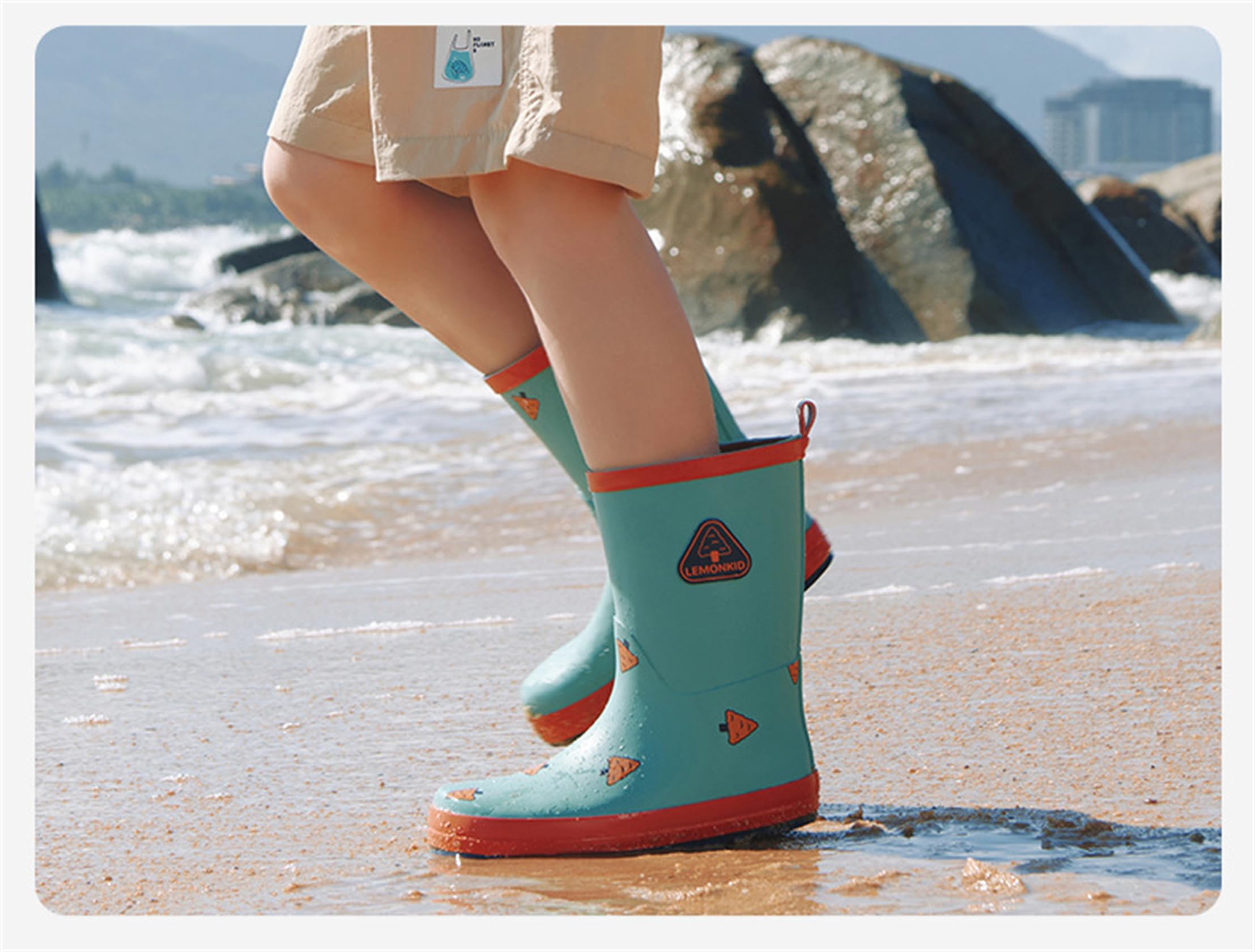 Stivali Bambino e Bambina Ragazzo e Ragazza in Gomma Stivali da Pioggia Dinosauro Unisex Antiscivolo Impermeabili